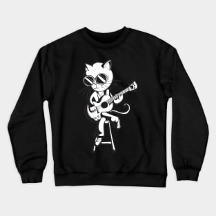 Cat Guitar Musician Crewneck Sweatshirt